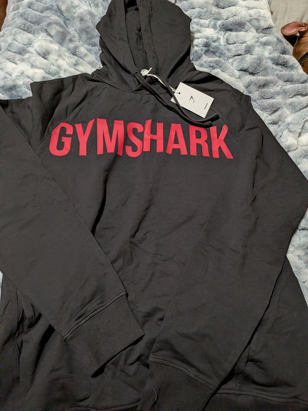 Gymshark Men’s Black Hoodie with Red Logo - Picture 2 of 4